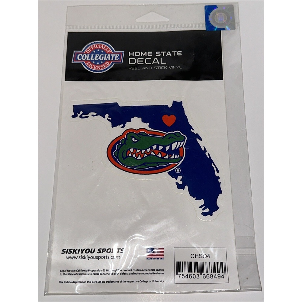 Siskiyou Sports Florida Gators Home State Decal Peel and Stick Vinyl CHSD4 NEW